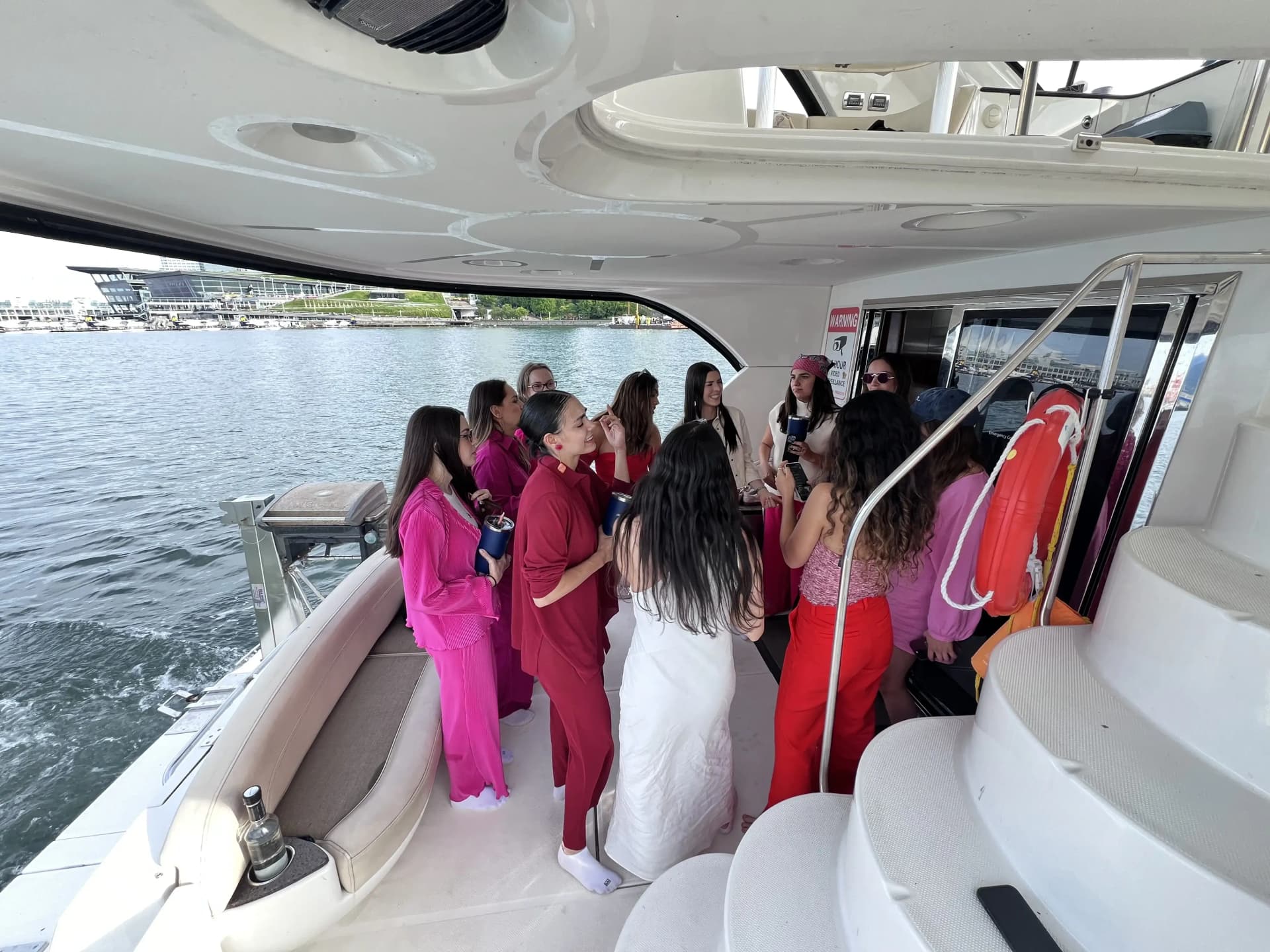 Ocean Wave birthday charter setting at sunset